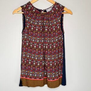 Vanessa Virginia Anthropologie Size XS Floral Medal Medallion Border Tank Top